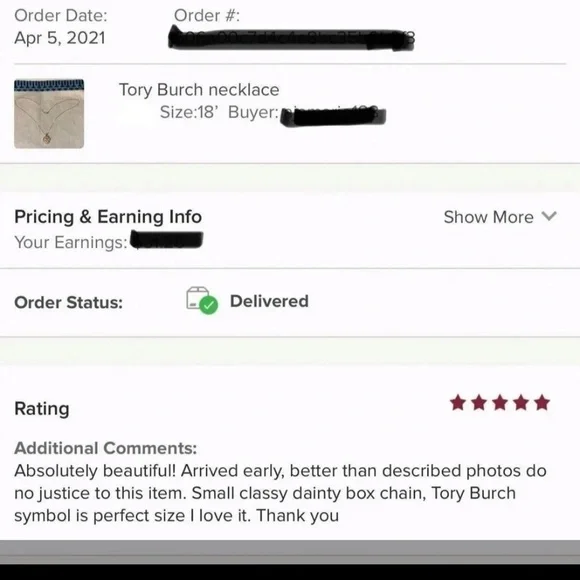 Tory Burch Pendant & Chain - Picture 4 of 5